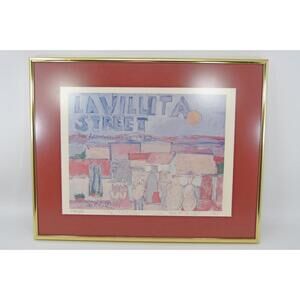 VTG La Villita Street San Antonio Jim N. Hill Framed Serigraph Signed Numbered